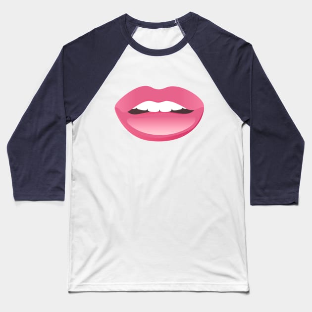 Lips Baseball T-Shirt by swaynowo